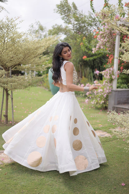 Navratri Mirror Work Lehenga Choli with Gota Pattern
