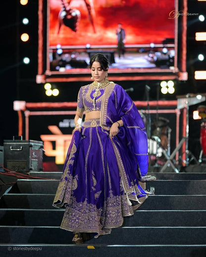 Royal Violet Vichitra Silk Lehenga Choli for Women