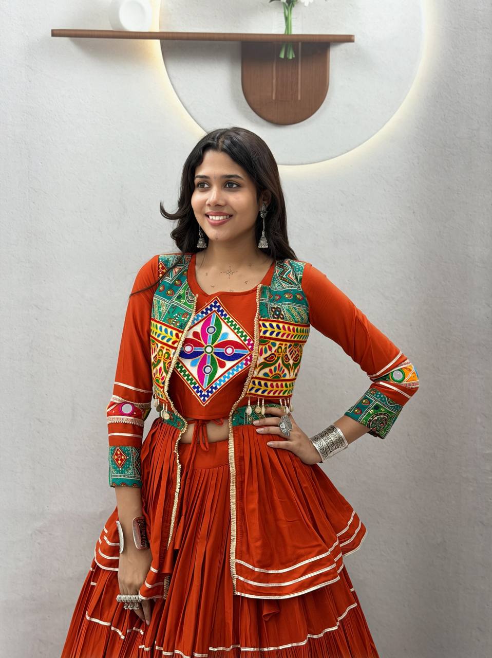 Navratri Special Gamthi Work Lehenga Choli for Garba