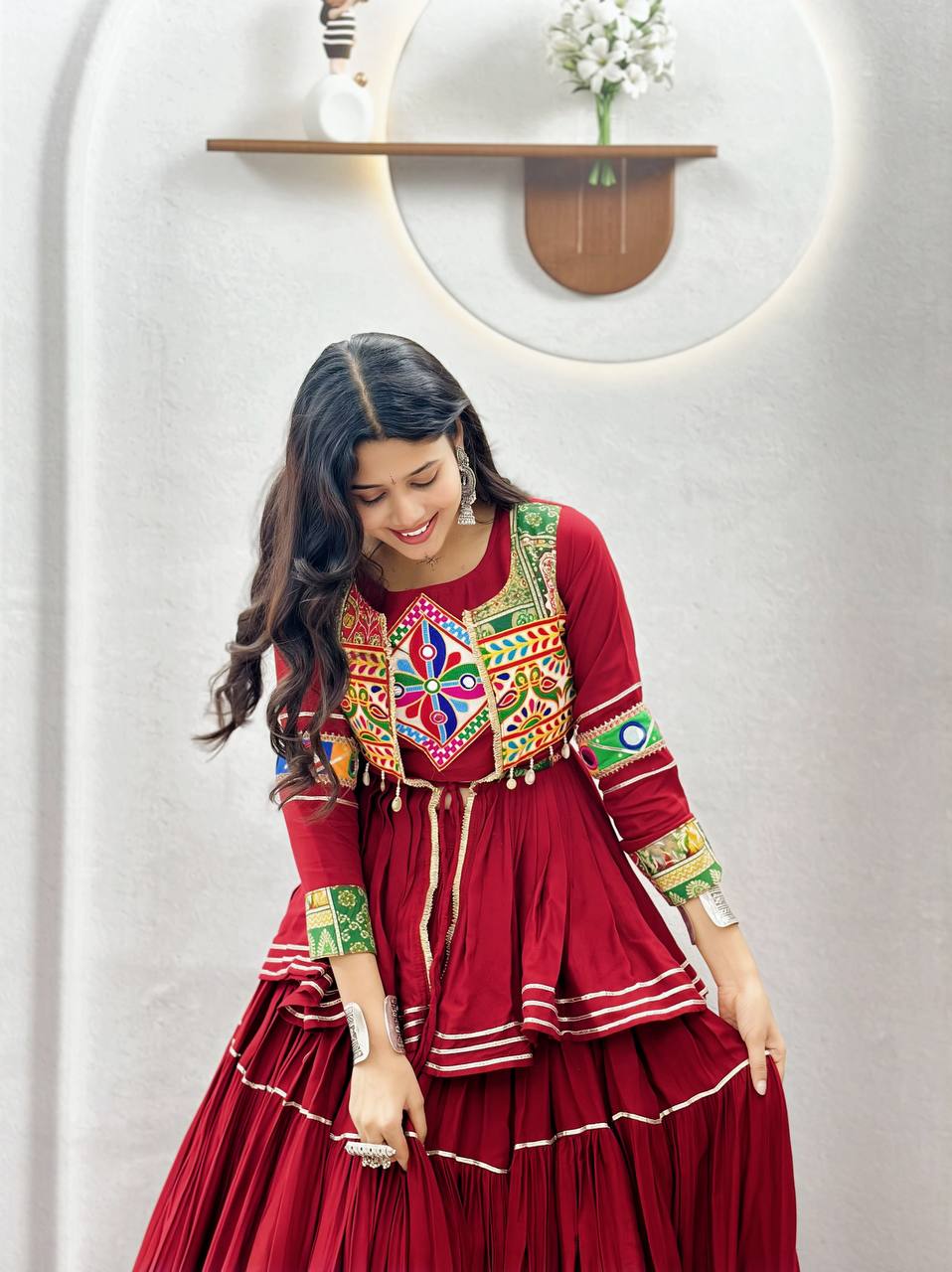Navratri Special Gamthi Work Lehenga Choli for Garba