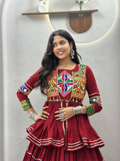 Navratri Special Gamthi Work Lehenga Choli for Garba