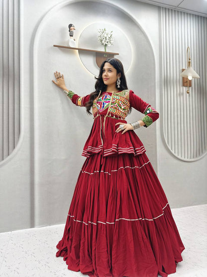 Navratri Special Gamthi Work Lehenga Choli for Garba