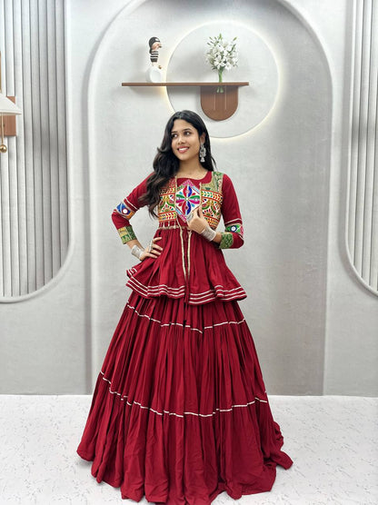 Navratri Special Gamthi Work Lehenga Choli for Garba