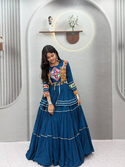 Navratri Special Gamthi Work Lehenga Choli for Garba
