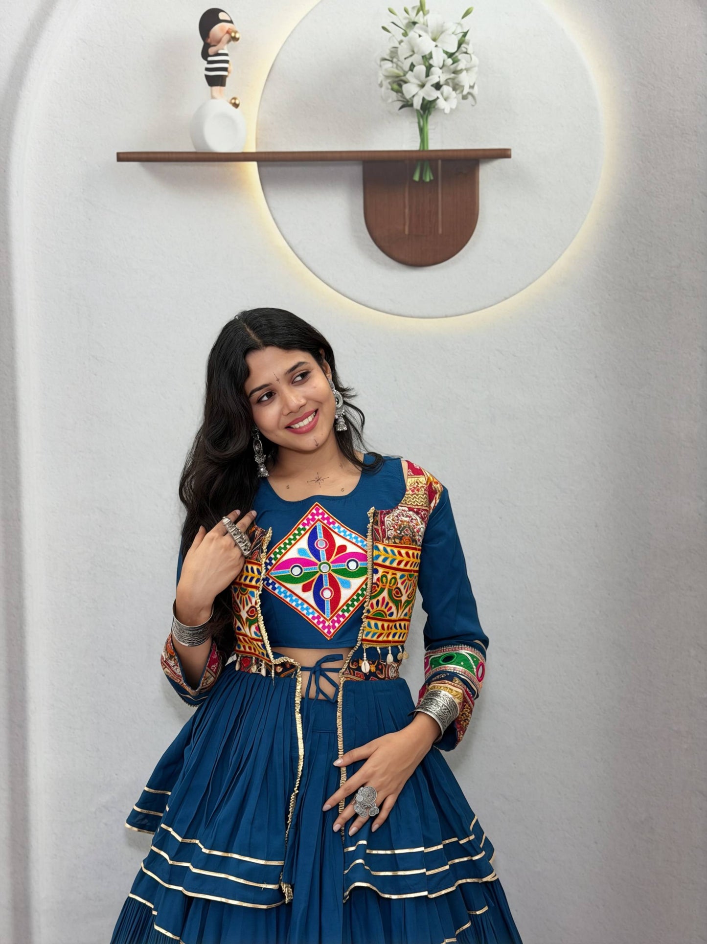 Navratri Special Gamthi Work Lehenga Choli for Garba