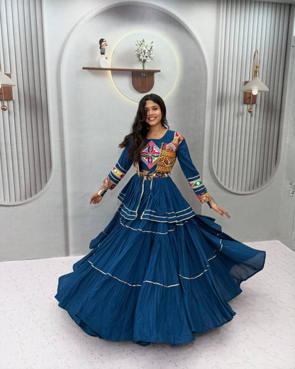 Navratri Special Gamthi Work Lehenga Choli for Garba