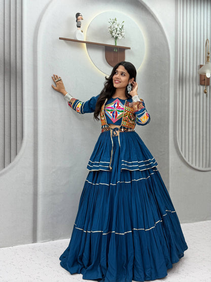 Navratri Special Gamthi Work Lehenga Choli for Garba