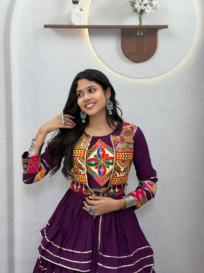 Navratri Special Gamthi Work Lehenga Choli for Garba