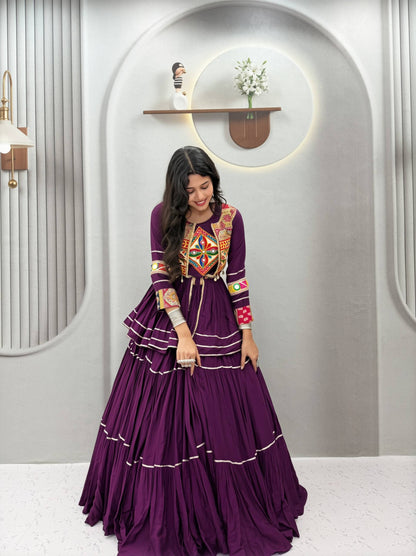 Navratri Special Gamthi Work Lehenga Choli for Garba