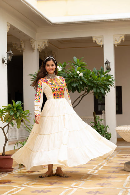 Navratri Special Fully Flared Lehenga Choli for Garba with Kutchi Work