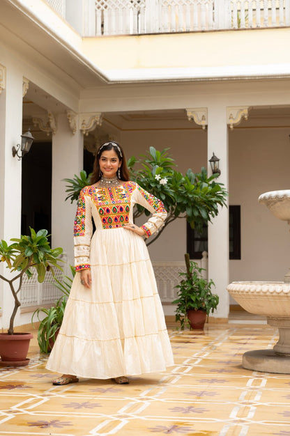 Navratri Special Fully Flared Lehenga Choli for Garba with Kutchi Work