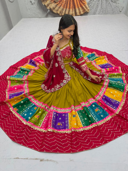 Navratri Special Cotton Lehenga Choli for Garba with 6 Meter Flair