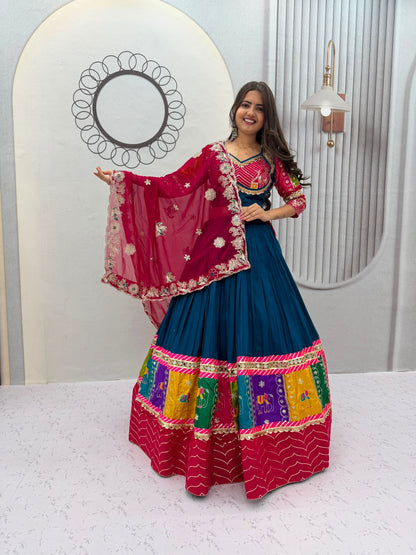 Navratri Special Cotton Lehenga Choli for Garba with 6 Meter Flair