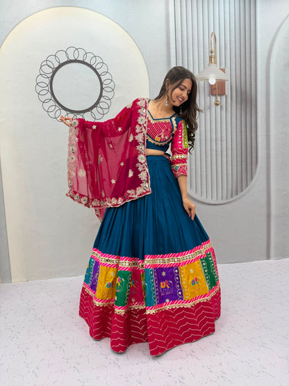 Navratri Special Cotton Lehenga Choli for Garba with 6 Meter Flair
