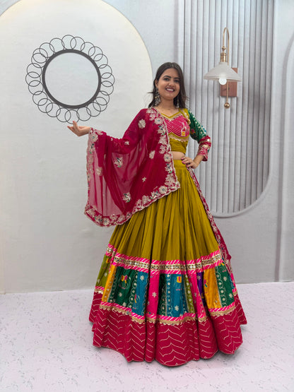 Navratri Special Cotton Lehenga Choli for Garba with 6 Meter Flair