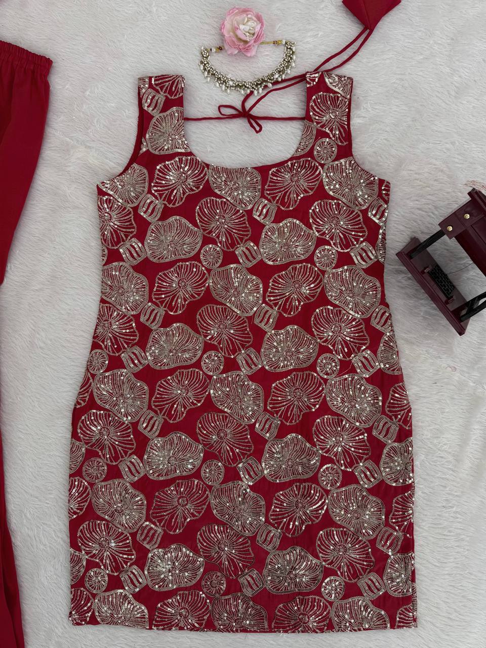 Rust Simmer Silk Sharara Suit - Party Wear Salwar Kameez