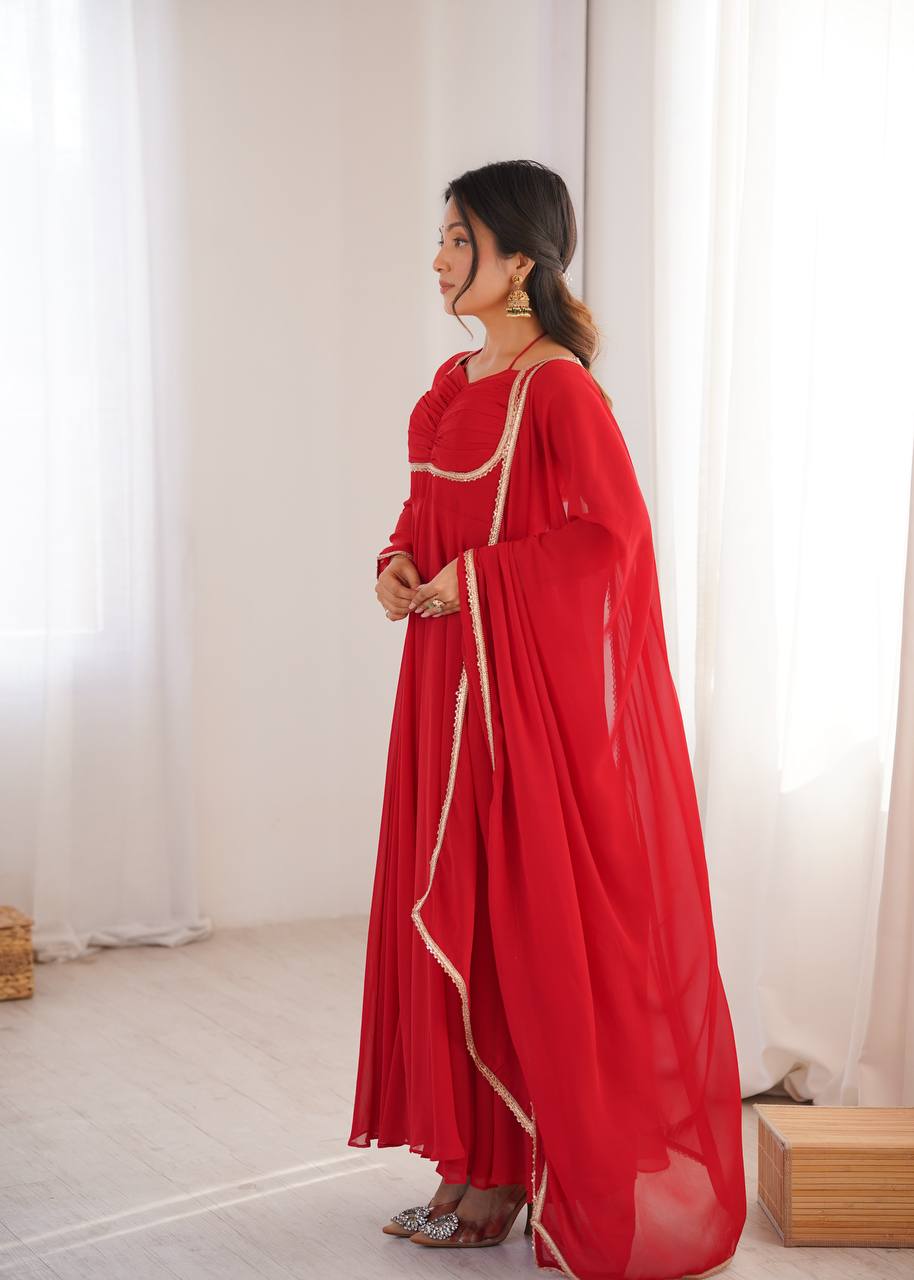 Georgette Anarkali Suit with Dupatta - Party Wear Anarkali Dress