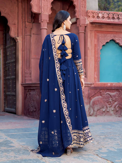 Georgette Anarkali Gown with Sequence Work & Dupatta