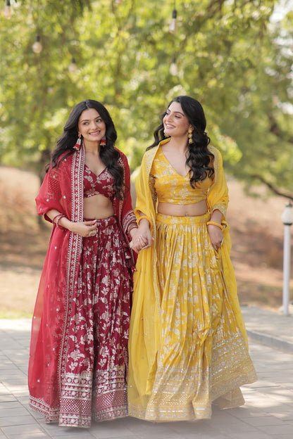 Viscose Jacquard Lehenga Choli with Russian Silk Dupatta