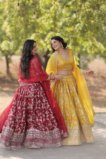 Viscose Jacquard Lehenga Choli with Russian Silk Dupatta