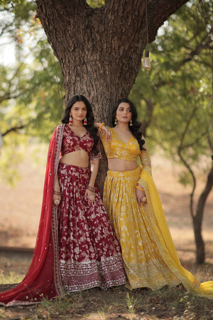 Viscose Jacquard Lehenga Choli with Russian Silk Dupatta